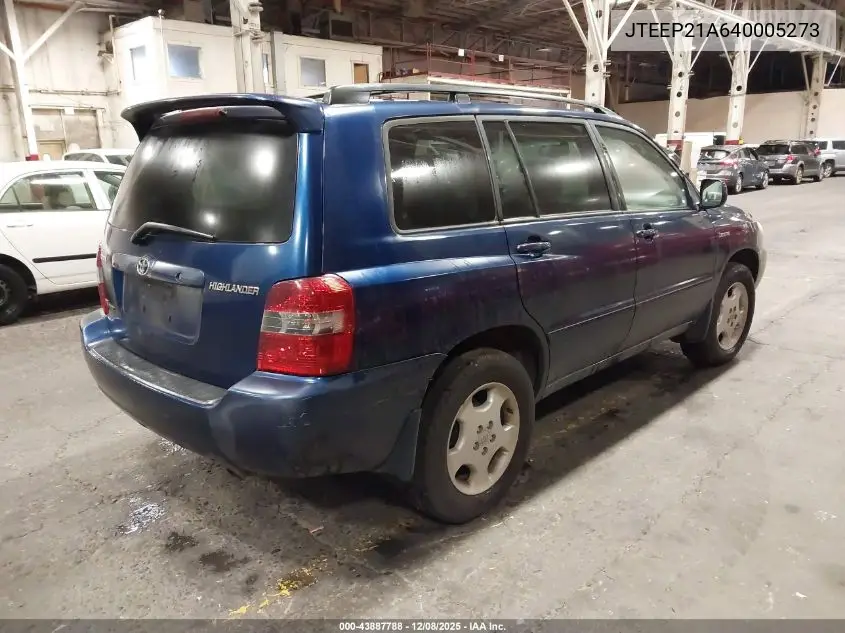 JTEEP21A640005273 2004 Toyota Highlander Limited V6
