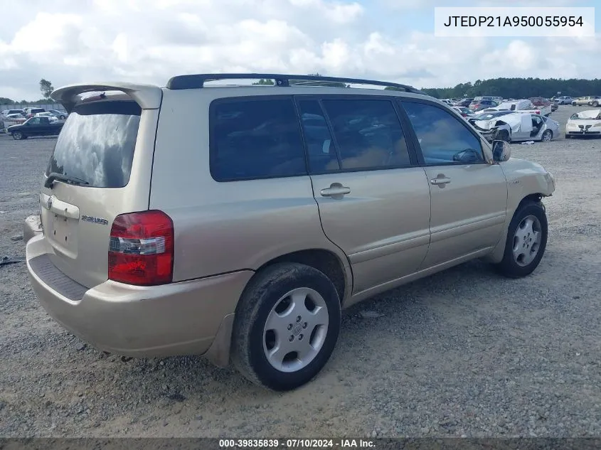 JTEDP21A950055954 2005 Toyota Highlander Limited V6