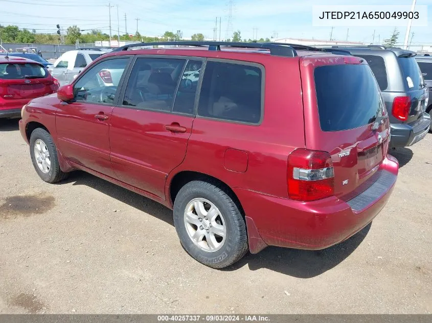 JTEDP21A650049903 2005 Toyota Highlander V6