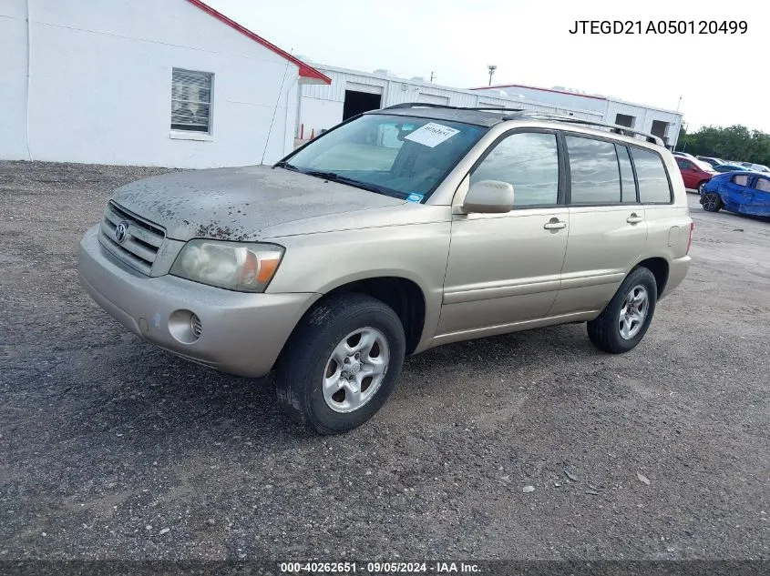 JTEGD21A050120499 2005 Toyota Highlander