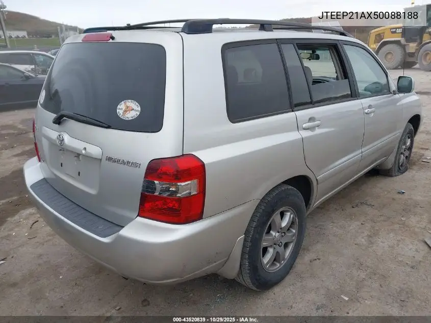 JTEEP21AX50088188 2005 Toyota Highlander V6