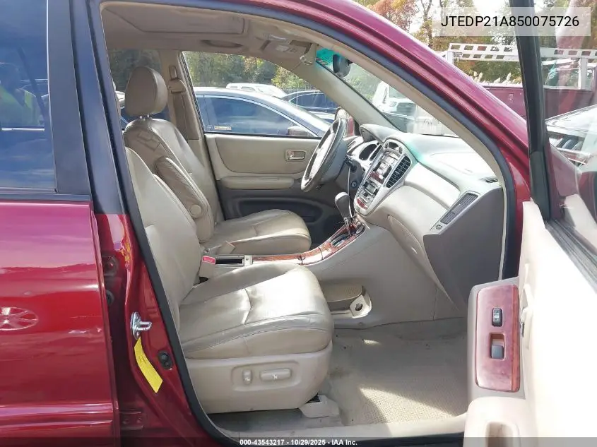 JTEDP21A850075726 2005 Toyota Highlander Limited V6