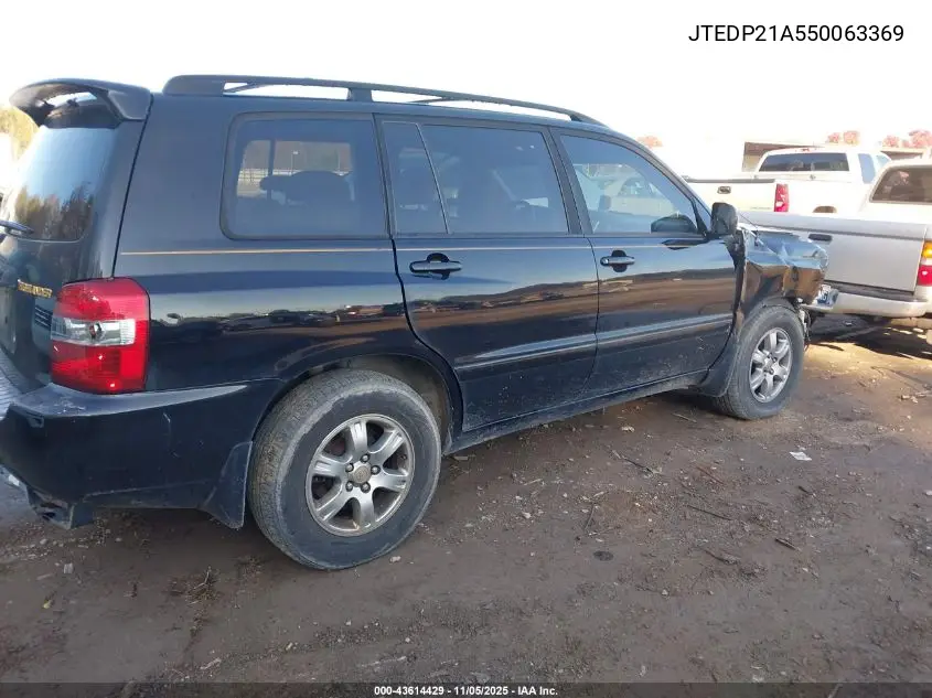 JTEDP21A550063369 2005 Toyota Highlander V6