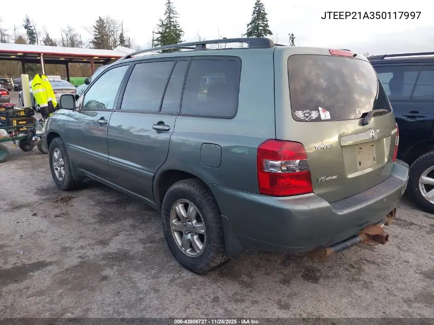 JTEEP21A350117997 2005 Toyota Highlander V6