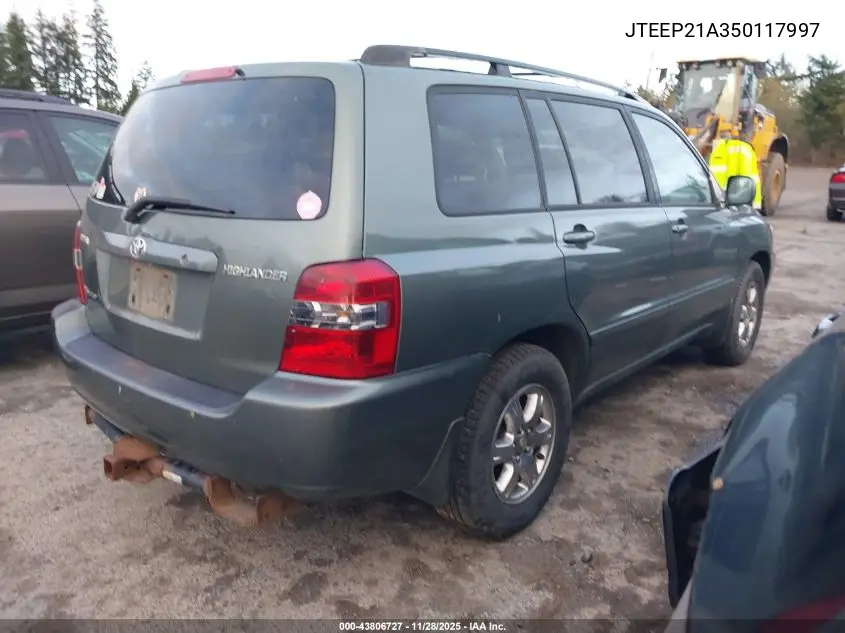 JTEEP21A350117997 2005 Toyota Highlander V6