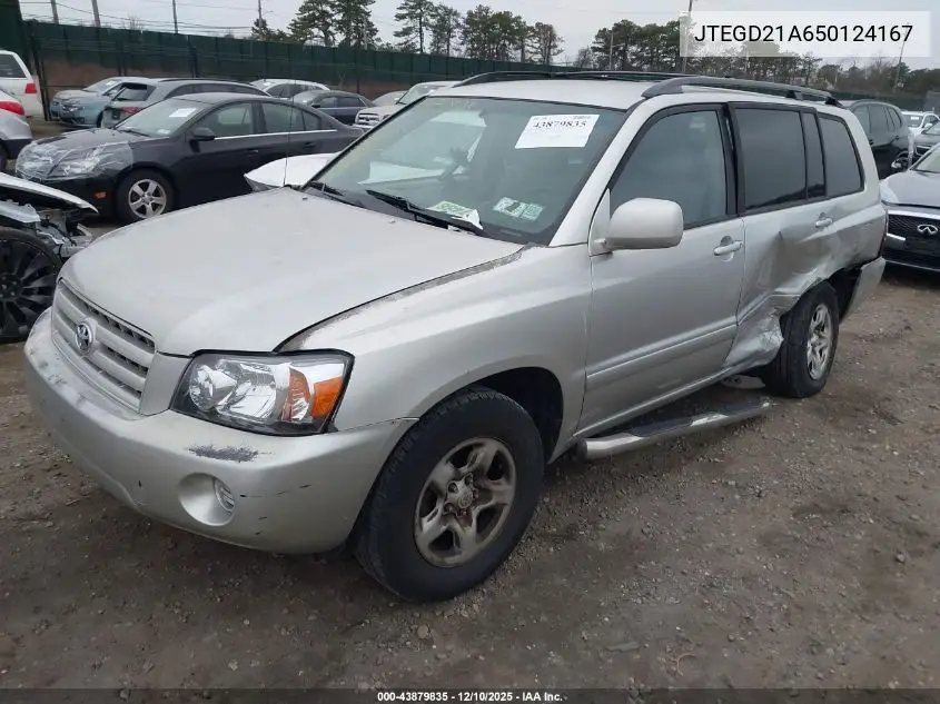 JTEGD21A650124167 2005 Toyota Highlander