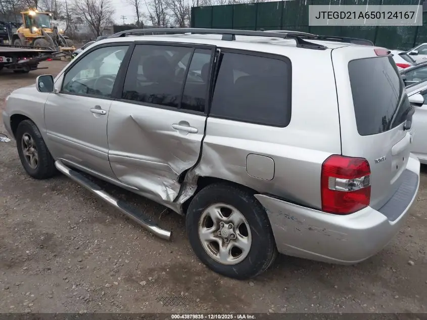 JTEGD21A650124167 2005 Toyota Highlander