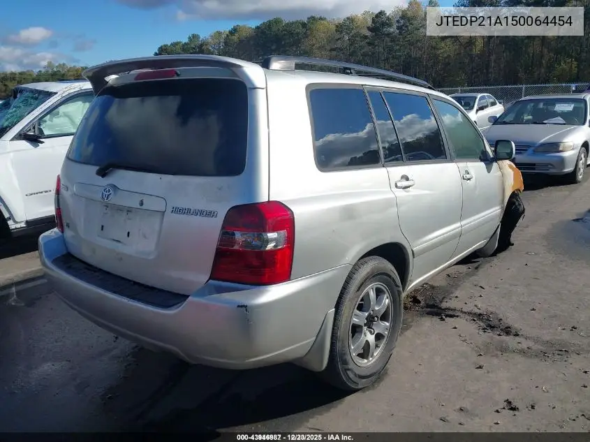 JTEDP21A150064454 2005 Toyota Highlander V6