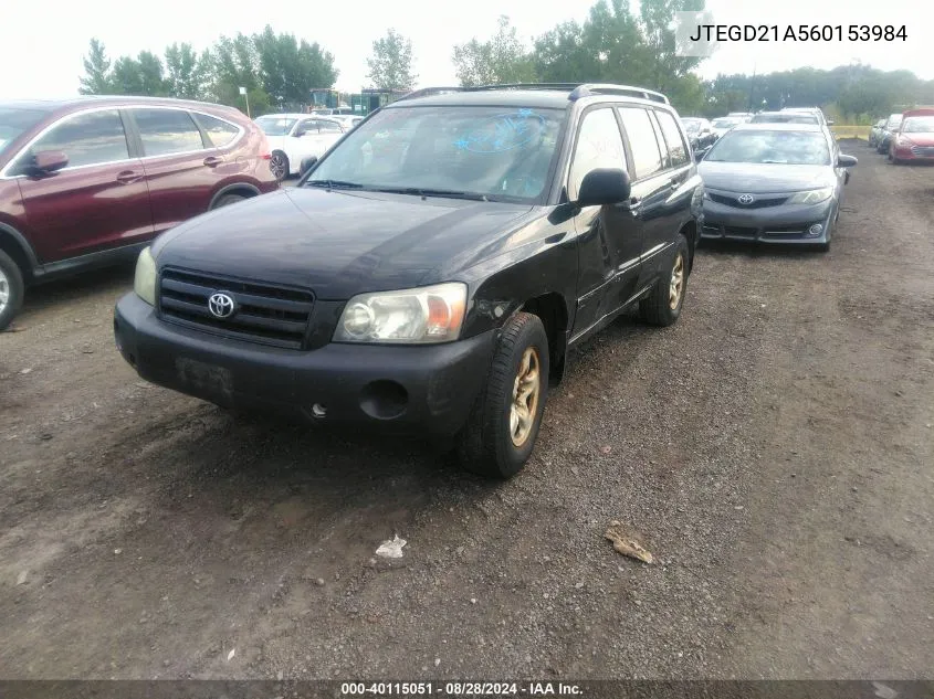 JTEGD21A560153984 2006 Toyota Highlander