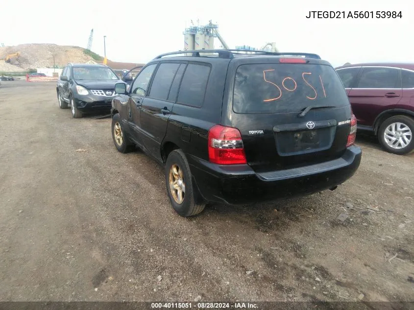 JTEGD21A560153984 2006 Toyota Highlander