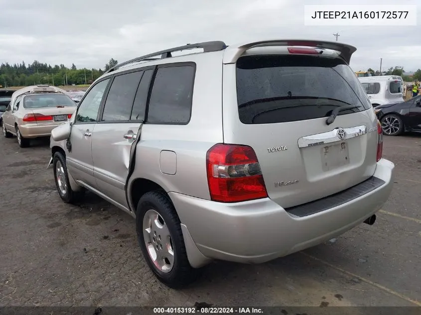 JTEEP21A160172577 2006 Toyota Highlander Sport V6