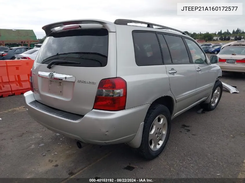 JTEEP21A160172577 2006 Toyota Highlander Sport V6