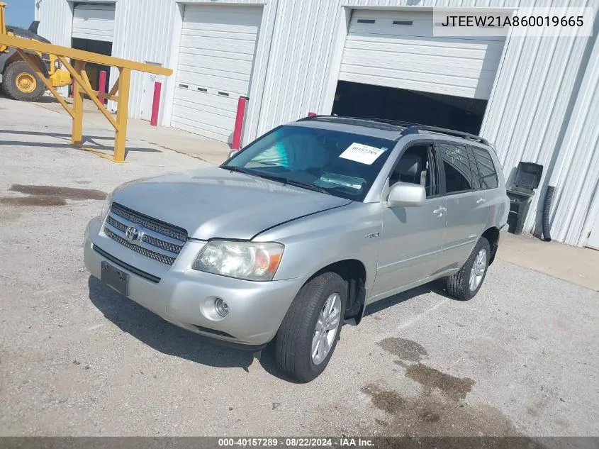 JTEEW21A860019665 2006 Toyota Highlander Hybrid Limited V6