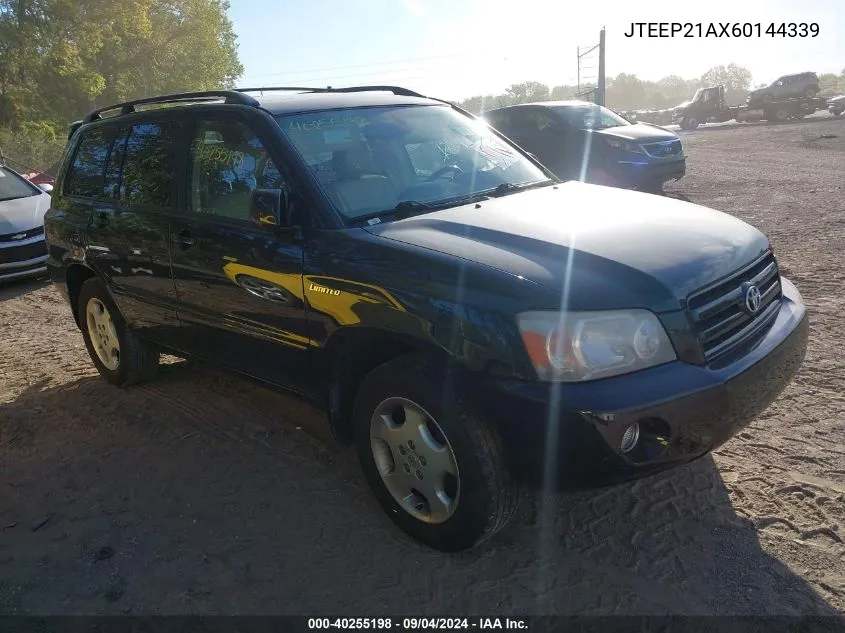 JTEEP21AX60144339 2006 Toyota Highlander Limited V6