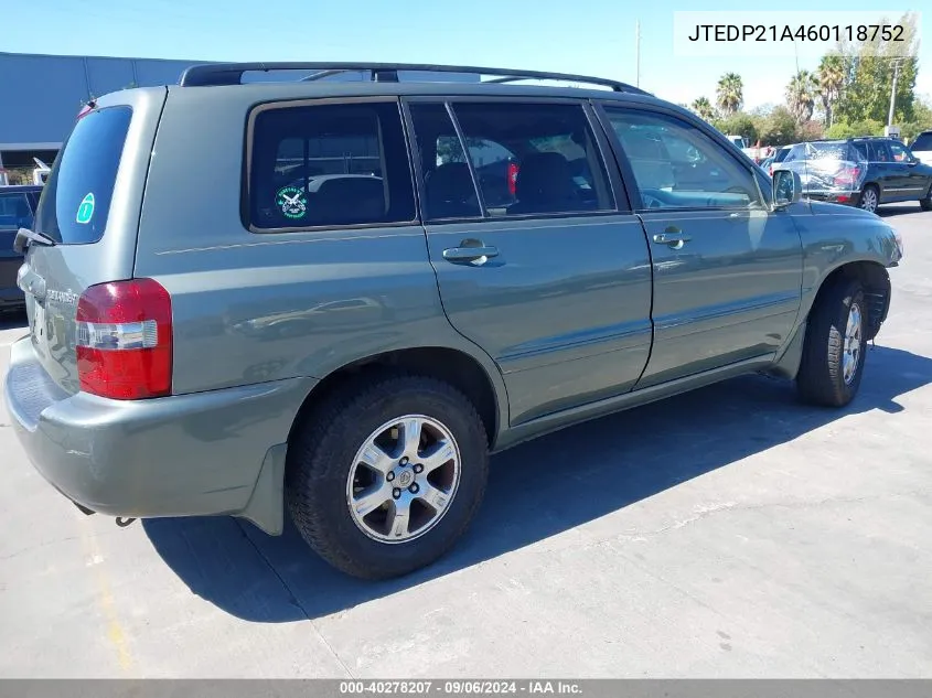 JTEDP21A460118752 2006 Toyota Highlander V6