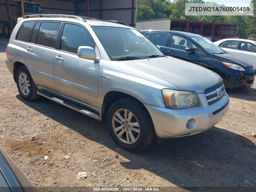 JTEDW21A760005459 2006 Toyota Highlander Hybrid Limited V6