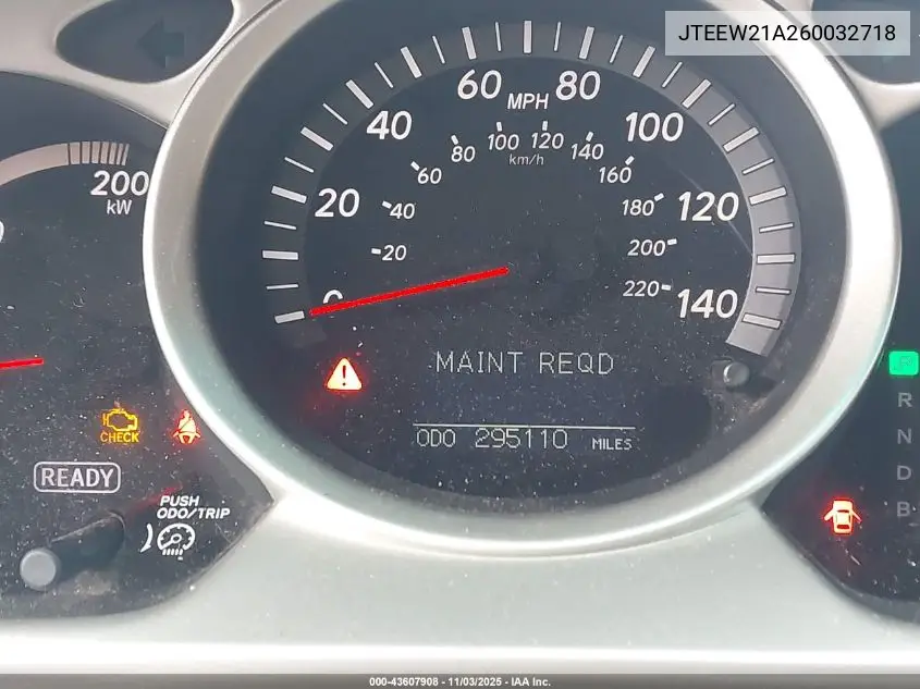 JTEEW21A260032718 2006 Toyota Highlander Hybrid Limited V6