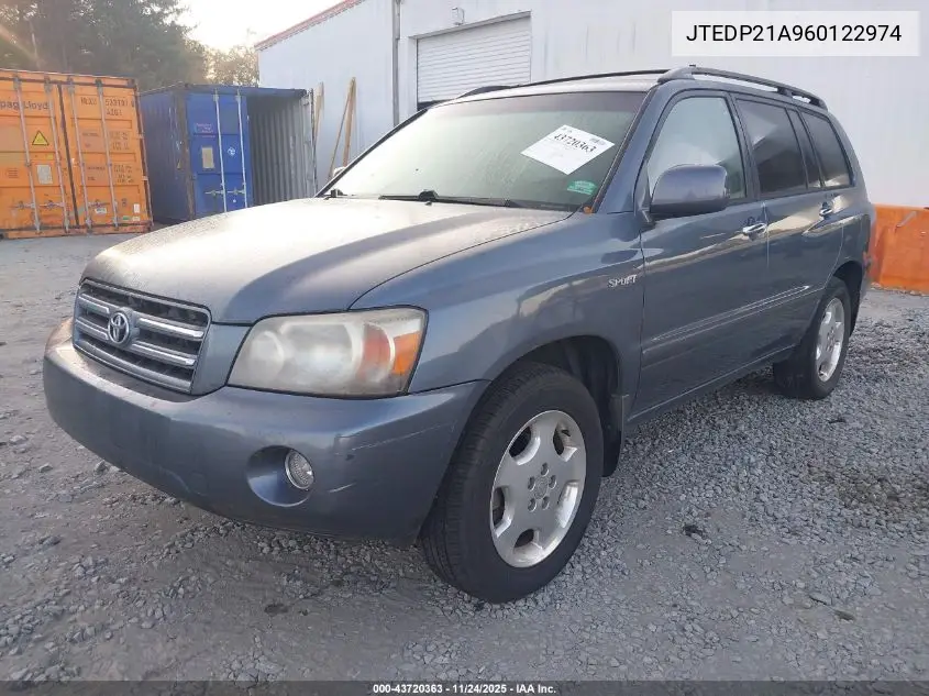 JTEDP21A960122974 2006 Toyota Highlander Limited