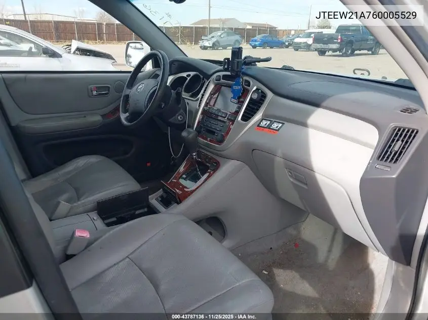 JTEEW21A760005529 2006 Toyota Highlander Hybrid Limited V6