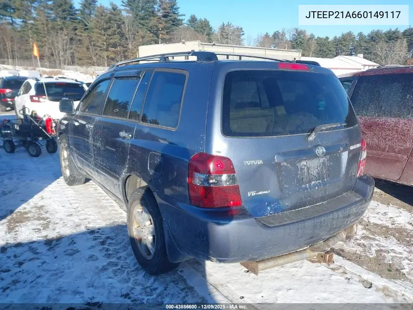 JTEEP21A660149117 2006 Toyota Highlander V6