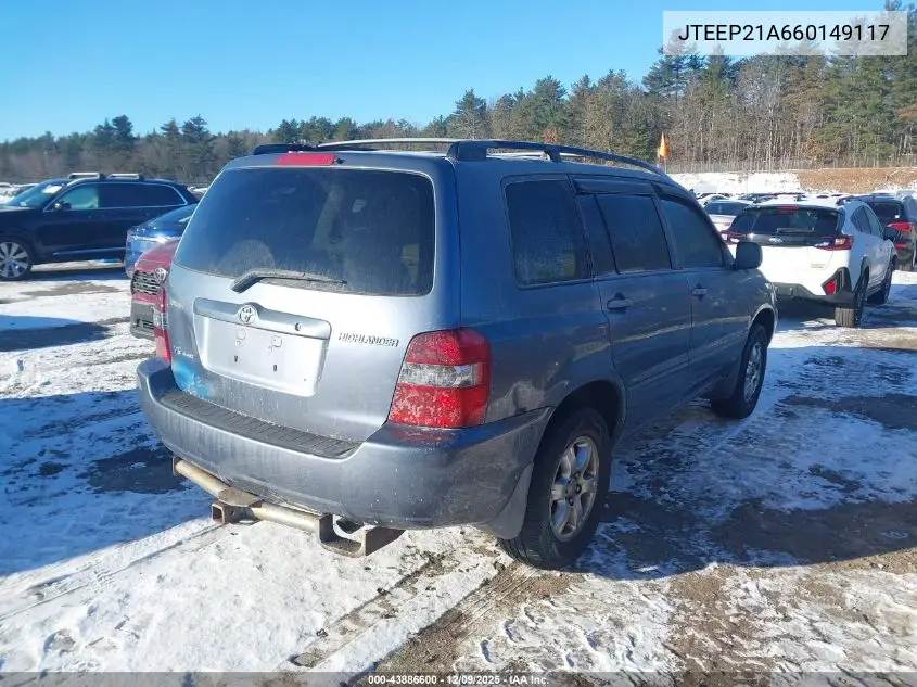 JTEEP21A660149117 2006 Toyota Highlander V6