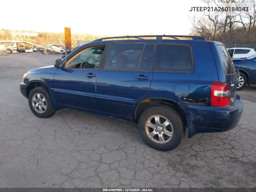 JTEEP21A260184043 2006 Toyota Highlander V6