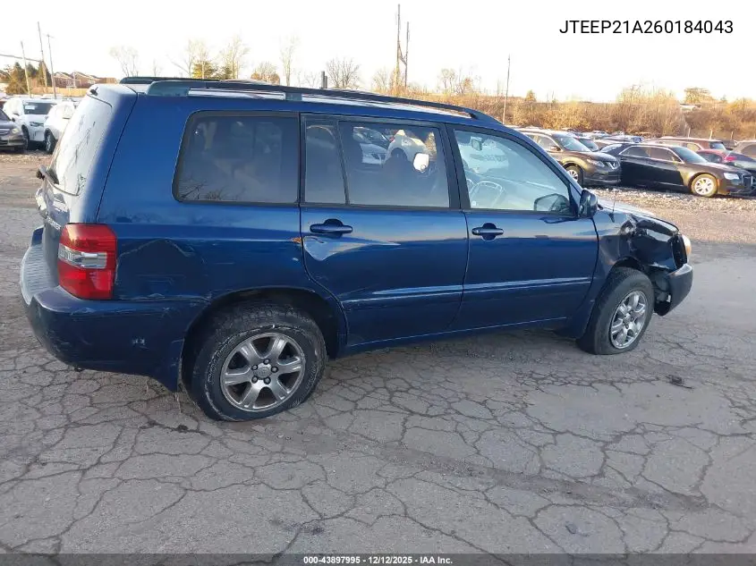 JTEEP21A260184043 2006 Toyota Highlander V6