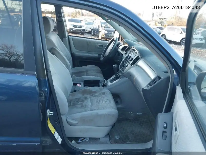JTEEP21A260184043 2006 Toyota Highlander V6