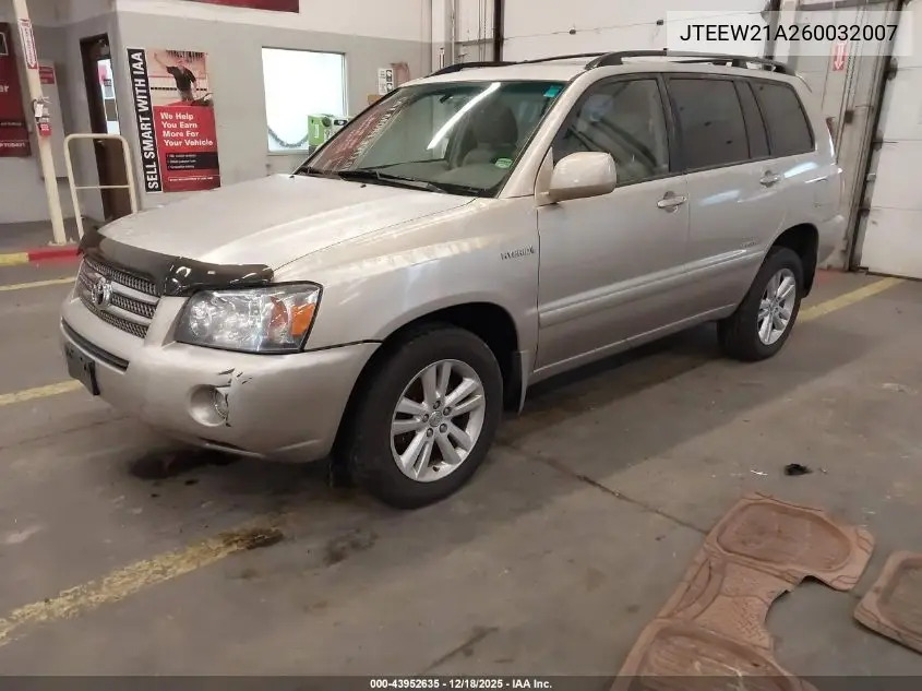 JTEEW21A260032007 2006 Toyota Highlander Hybrid Limited V6