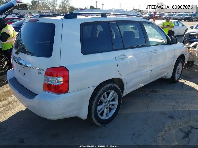JTEDW21A160007076 2006 Toyota Highlander Hybrid V6