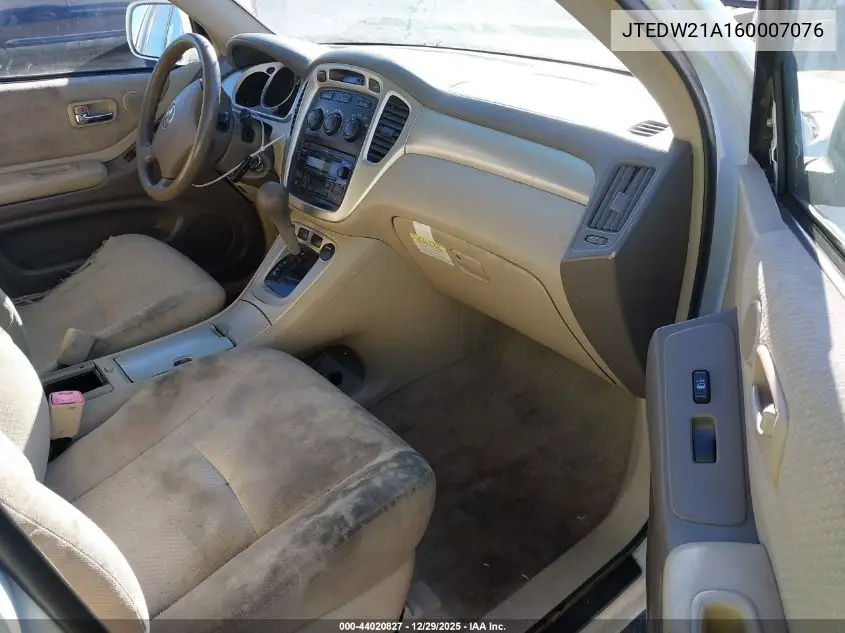 JTEDW21A160007076 2006 Toyota Highlander Hybrid V6