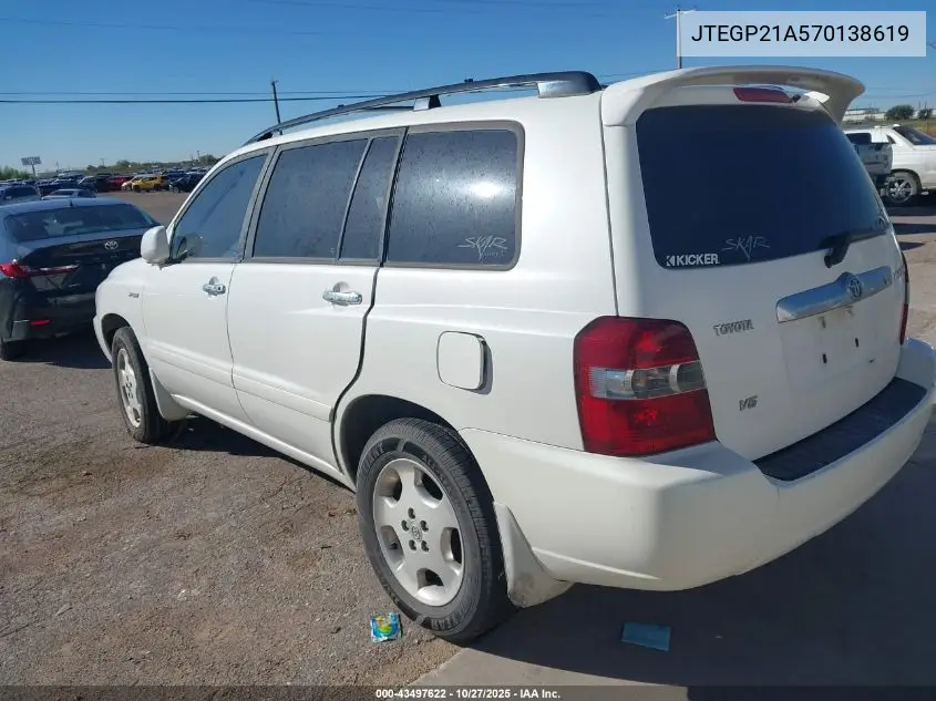 JTEGP21A570138619 2007 Toyota Highlander Sport V6