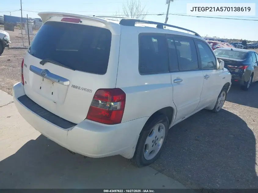 JTEGP21A570138619 2007 Toyota Highlander Sport V6