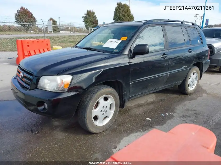 JTEEP21A470211261 2007 Toyota Highlander Limited V6