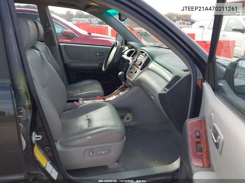 JTEEP21A470211261 2007 Toyota Highlander Limited V6
