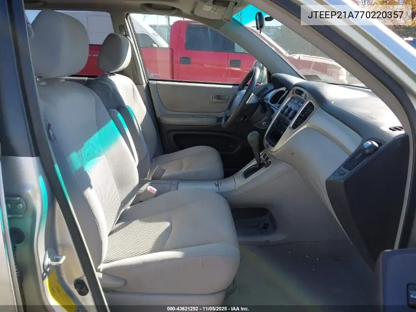 JTEEP21A770220357 2007 Toyota Highlander V6