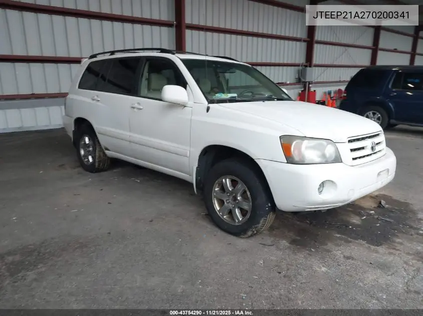 JTEEP21A270200341 2007 Toyota Highlander V6