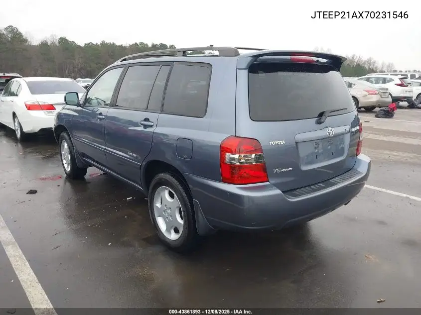 JTEEP21AX70231546 2007 Toyota Highlander Limited V6
