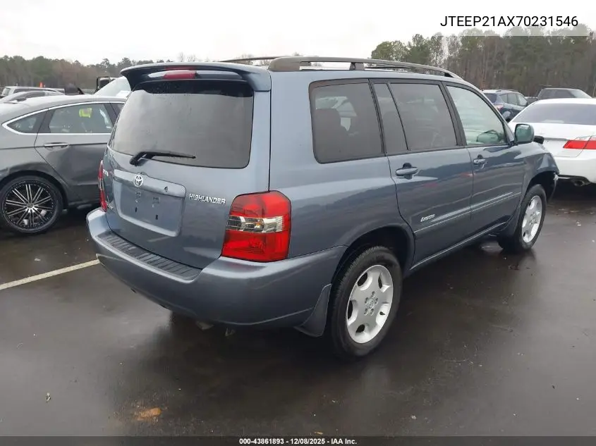 JTEEP21AX70231546 2007 Toyota Highlander Limited V6
