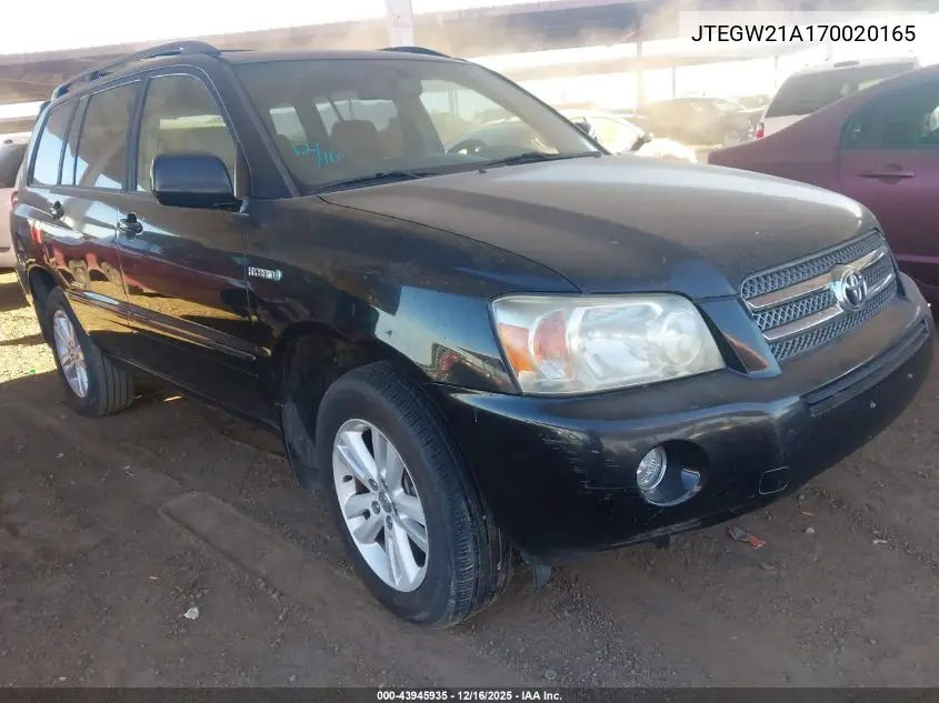 JTEGW21A170020165 2007 Toyota Highlander Hybrid Limited V6
