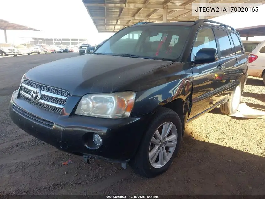 JTEGW21A170020165 2007 Toyota Highlander Hybrid Limited V6