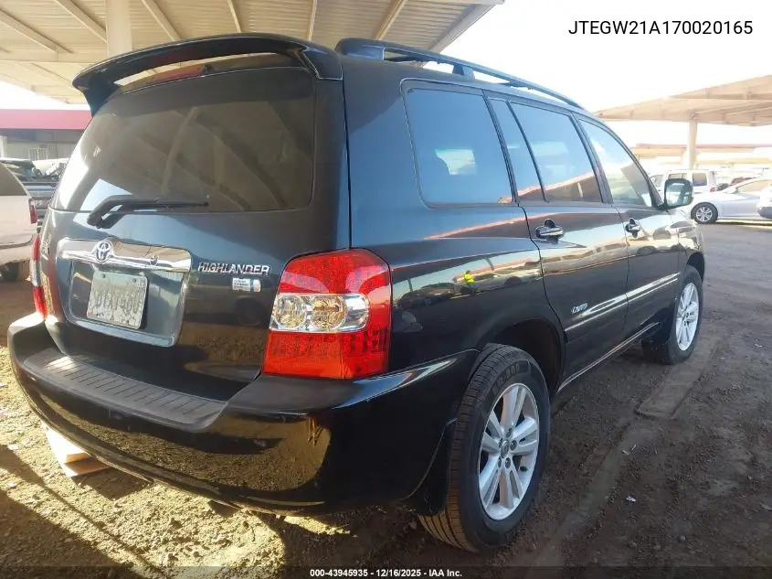 JTEGW21A170020165 2007 Toyota Highlander Hybrid Limited V6