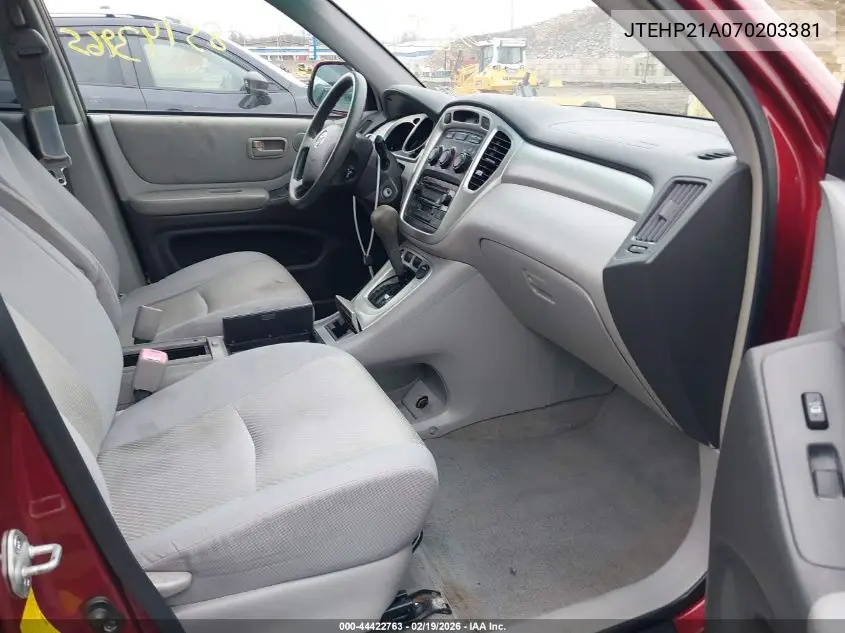 JTEHP21A070203381 2007 Toyota Highlander V6