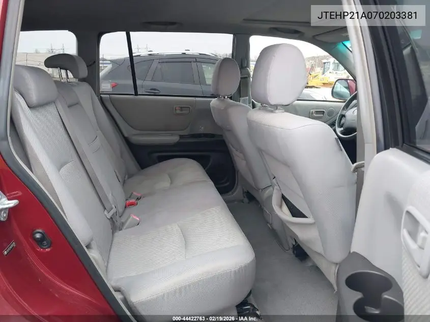 JTEHP21A070203381 2007 Toyota Highlander V6