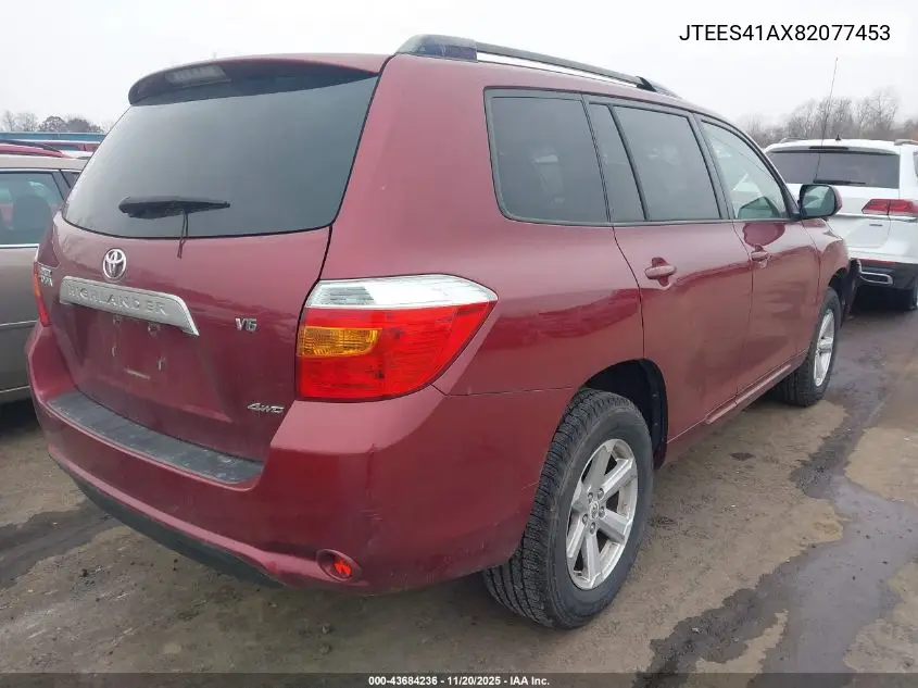 JTEES41AX82077453 2008 Toyota Highlander
