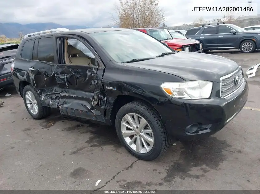 JTEEW41A282001486 2008 Toyota Highlander Hybrid