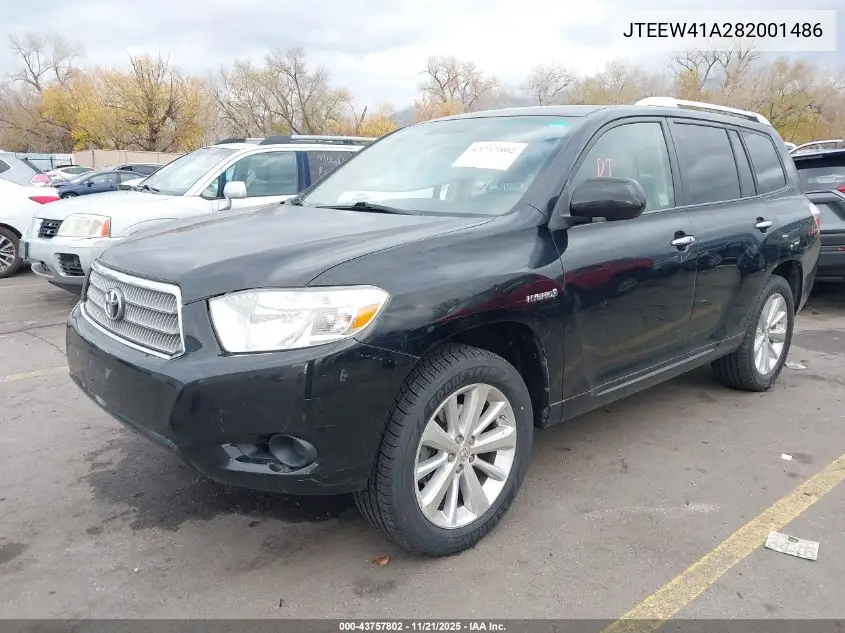 JTEEW41A282001486 2008 Toyota Highlander Hybrid