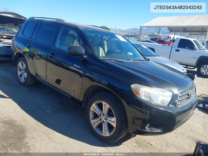 JTEDS43A482043243 2008 Toyota Highlander Sport
