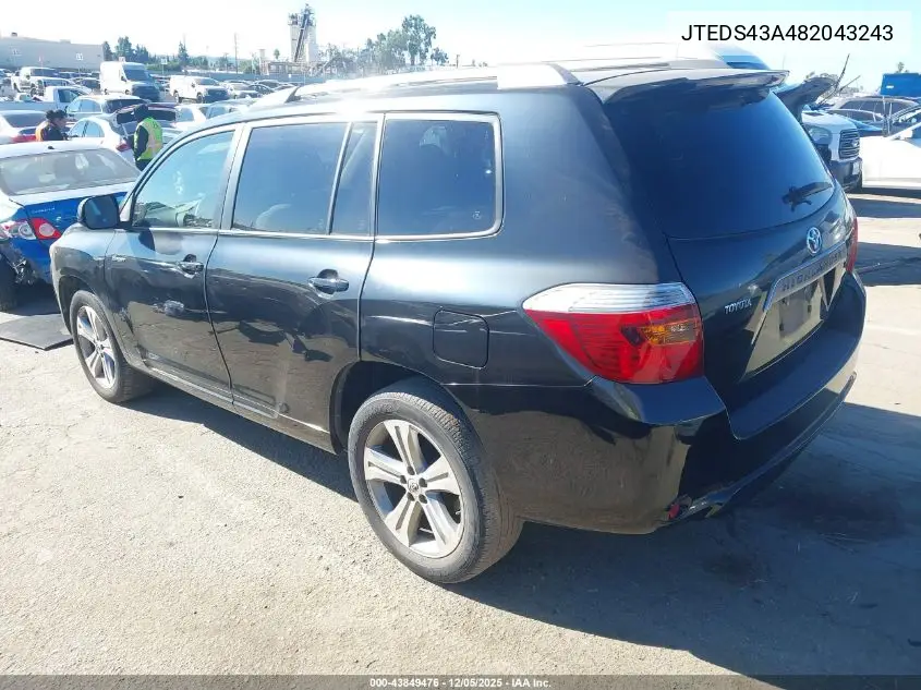 JTEDS43A482043243 2008 Toyota Highlander Sport