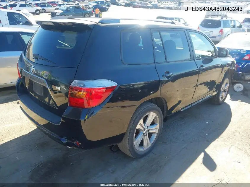 JTEDS43A482043243 2008 Toyota Highlander Sport